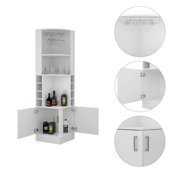TUHOME Syrah Corner Bar Cabinet In Black | Best Buy Canada