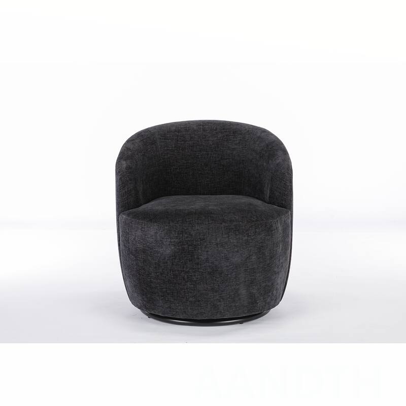 Chenille Swivel Barrel Chair