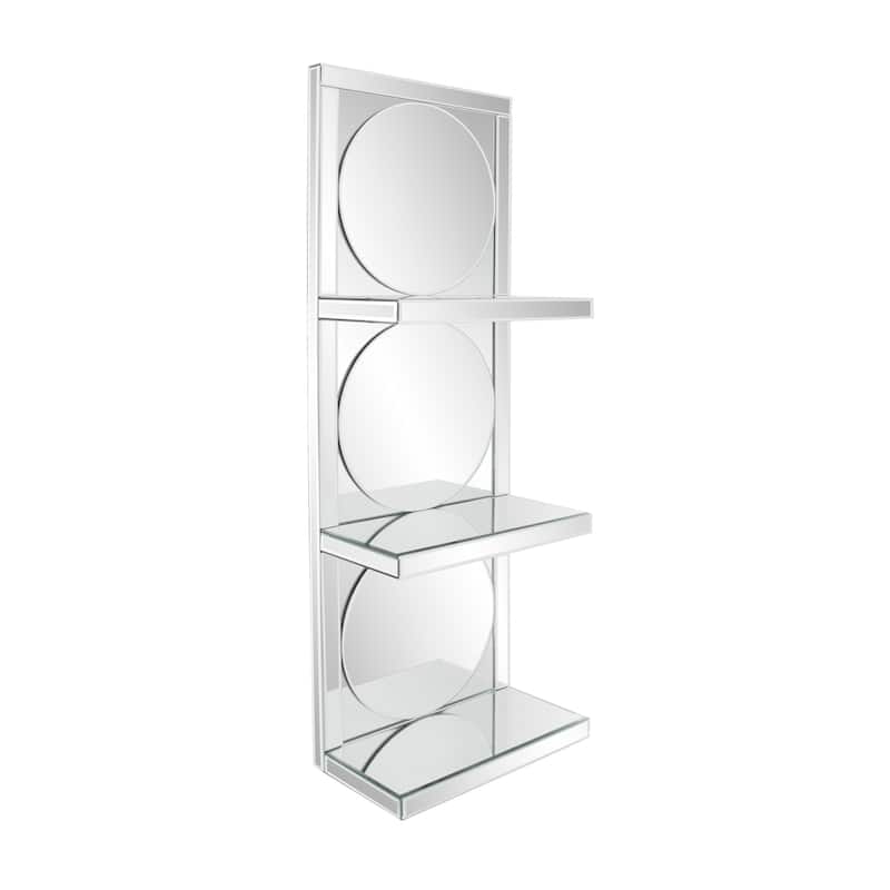 Allan Andrews Beveled Multi Mirrored 3 Tier Wall Shelf - 39"H x 14"W x 8"D