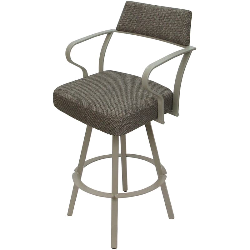 Swivel Counter Bar or Extra Tall Metal Bar Stool Carolina Warren Base - Plumley Cocoa - Beige - Bar Height