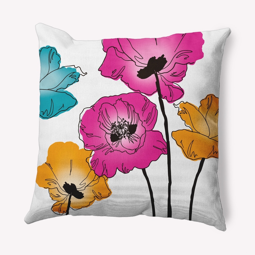 Popping Poppies Decorative Throw Pillow