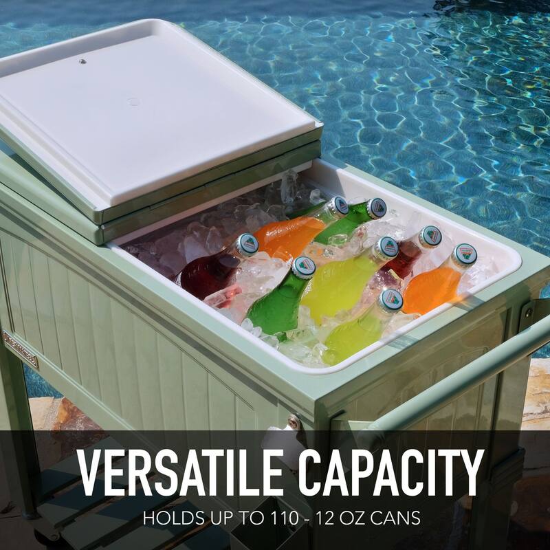 Permasteel 80-Qt Antique Furniture Style Rolling Patio Cooler