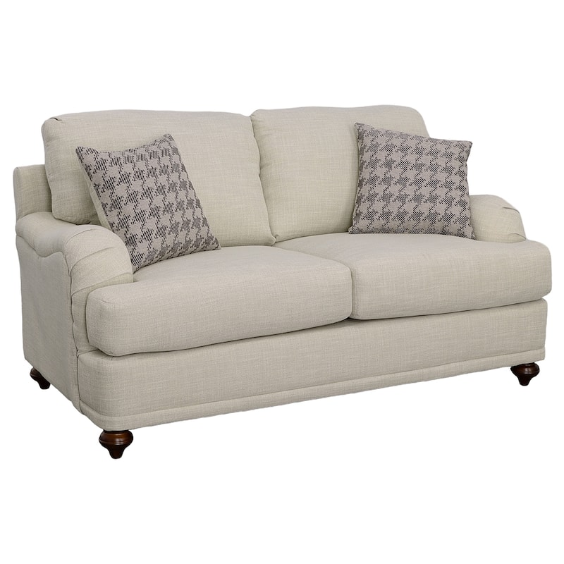 Glenn Transitional Upholstered English Arm Loveseat