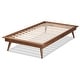 preview thumbnail 4 of 6, Karine Walnut Brown Finished Wood Twin Size Platform Bed Frame