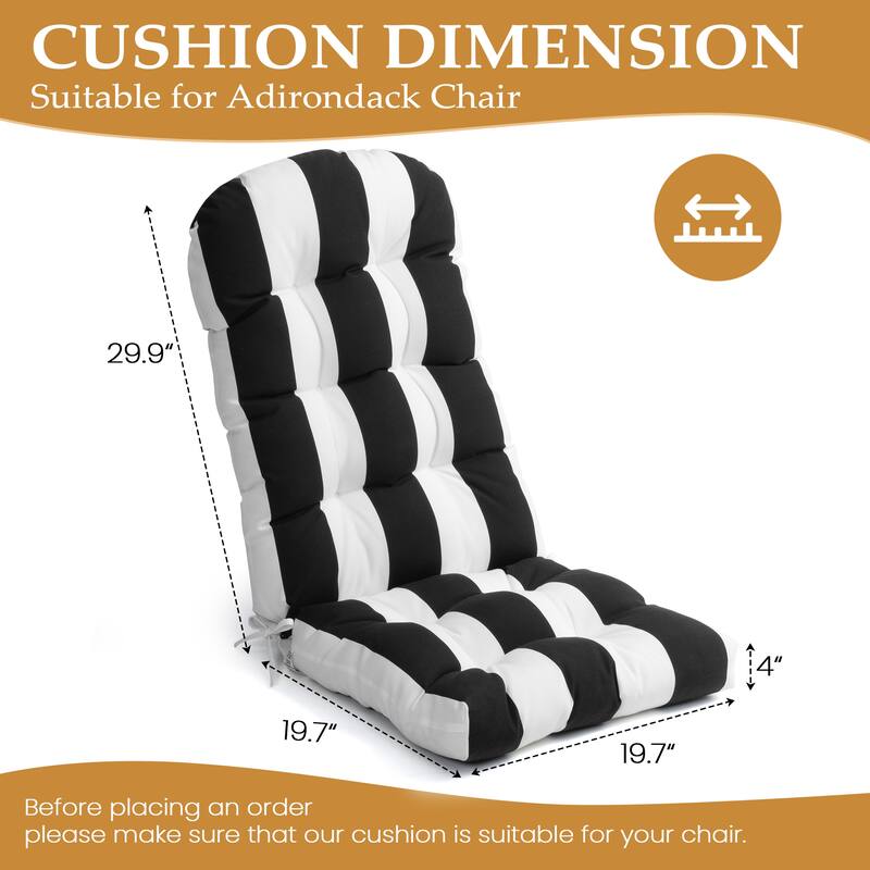 Outdoor Patio Adirondack Rocking Chair Cushions Thickened Chair Pad with Sunbrella