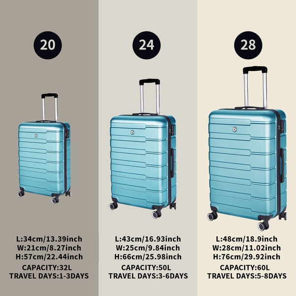 20 24 28 Luggage Suitcase 3 Piece Sets Hardside Carry on Trunks Bed Bath Beyond 41056890