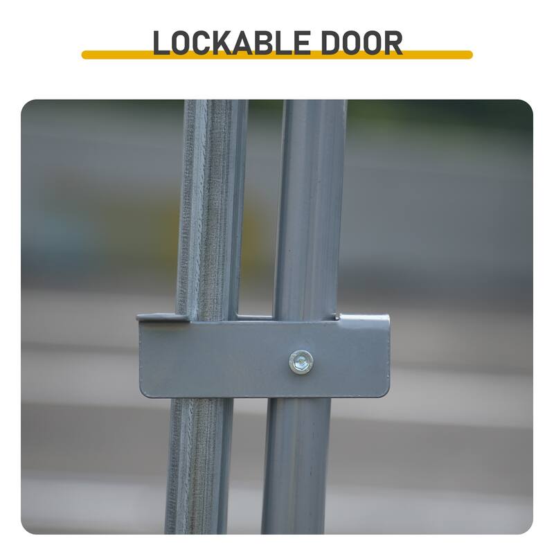 6.5x9.8x6.5 ft Metal Chicken Coop, Walk-in Poultry Cage with Cover