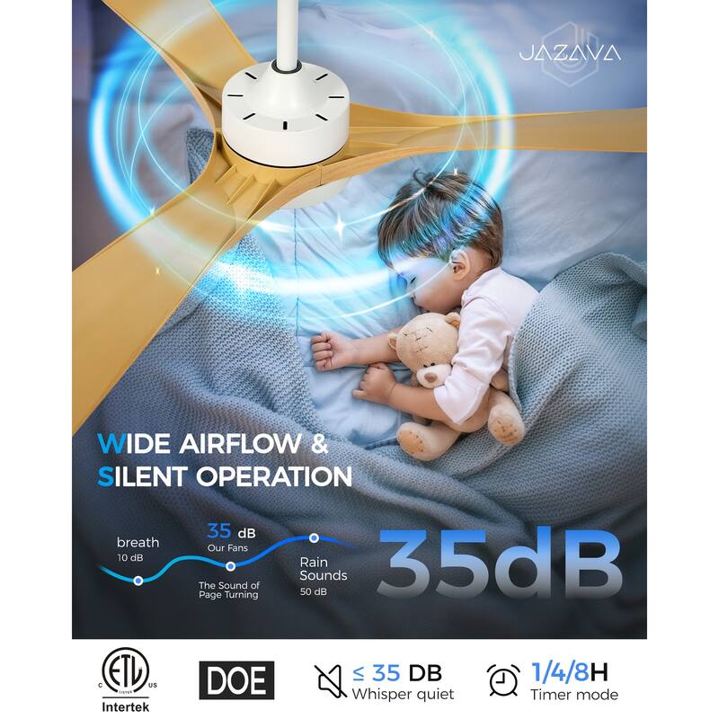 52"or 62" Diammable Ceiling Fan with Light,DC Motor and Remote