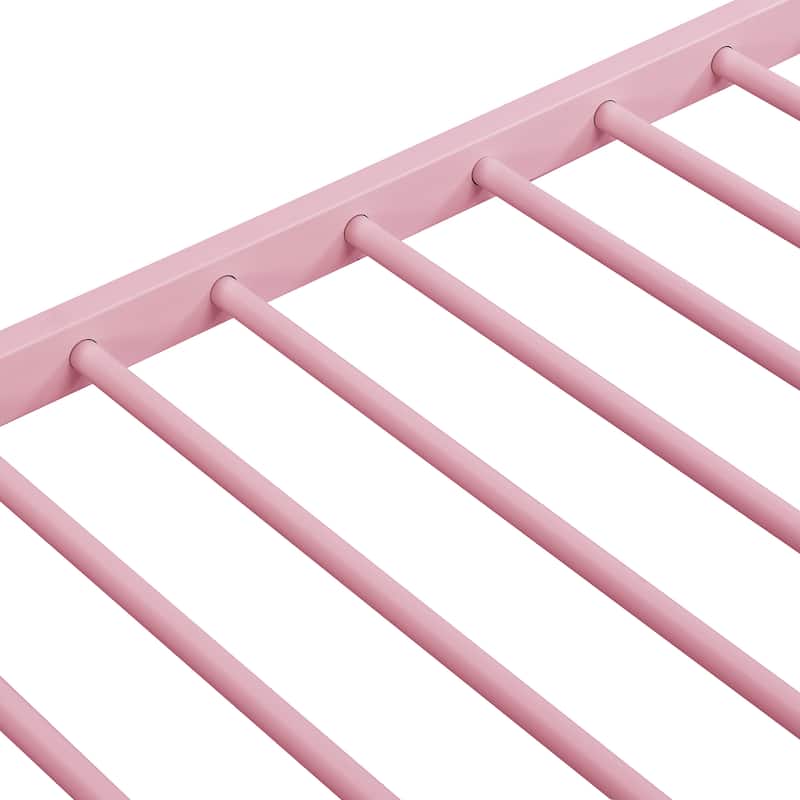 Twin-Over-Twin Metal Bunk Bed with Sturdy Steel Frame and No Box Spring Needed