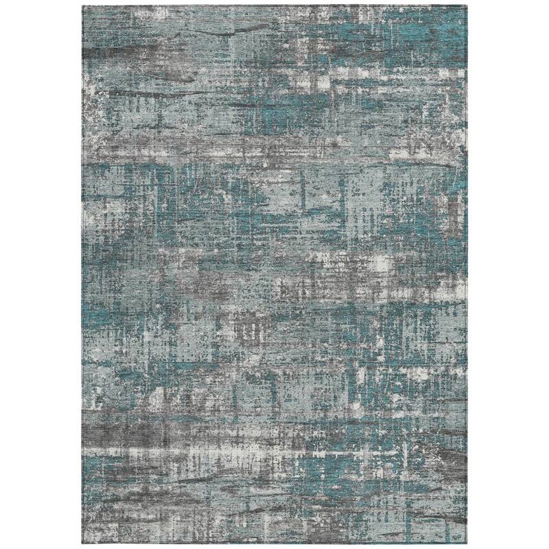 HomeRoots Geometric Transitional Rectangle Outdoor Rug