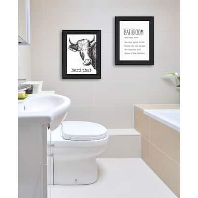Trendy Decor 4U "HERD THAT!" Printed Framed Wall Art by Lettered & Lined