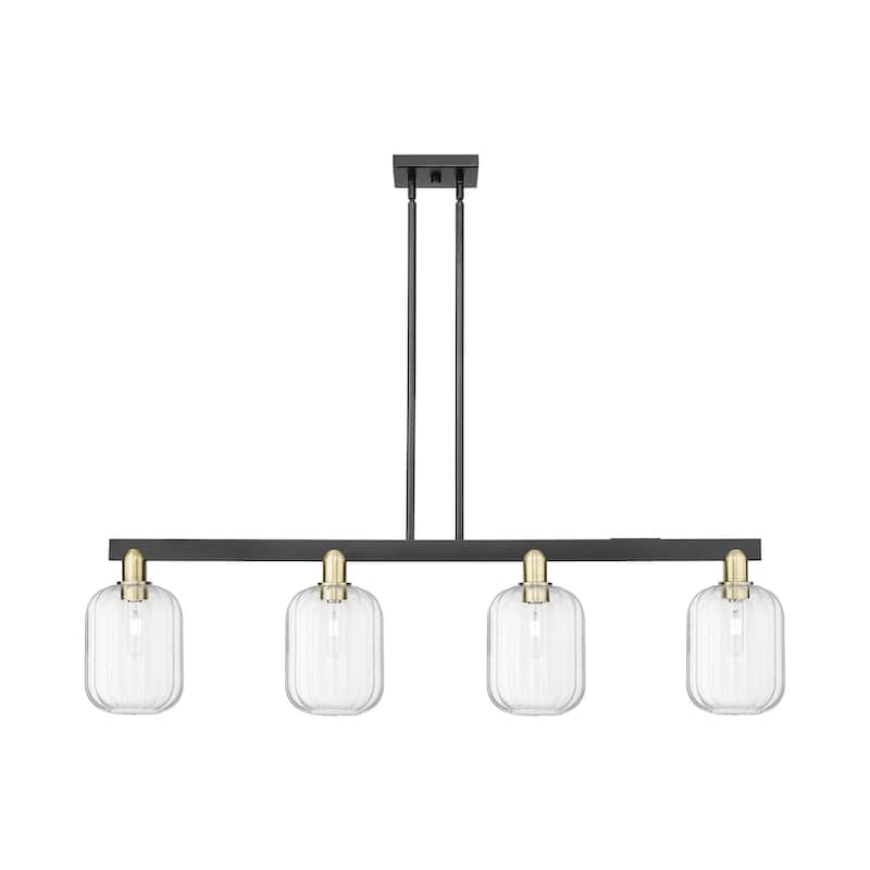 Innovations Lighting 716-4I-13-48 Preston Linear Cylinder Preston 4 - Black Antique Brass / Clear