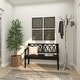 preview thumbnail 5 of 16, Gray Wood Vintage Style 12 Hook Scroll Coat Rack with Black Metal Hooks