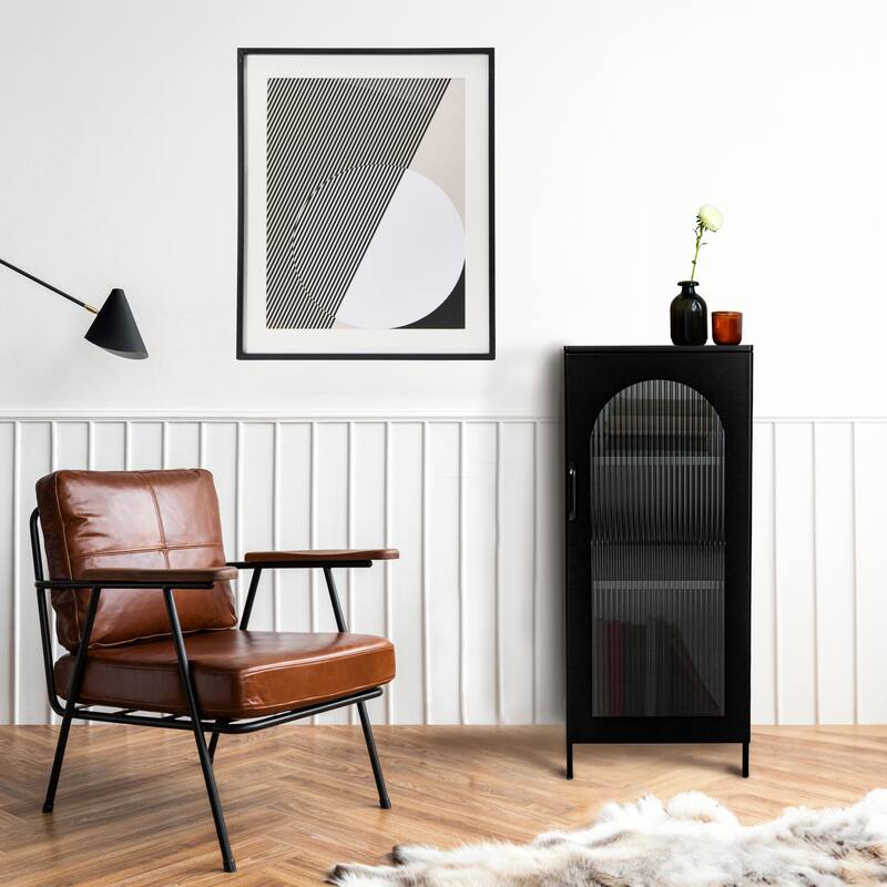 Abstract Deco Print with Wood Frame - Black