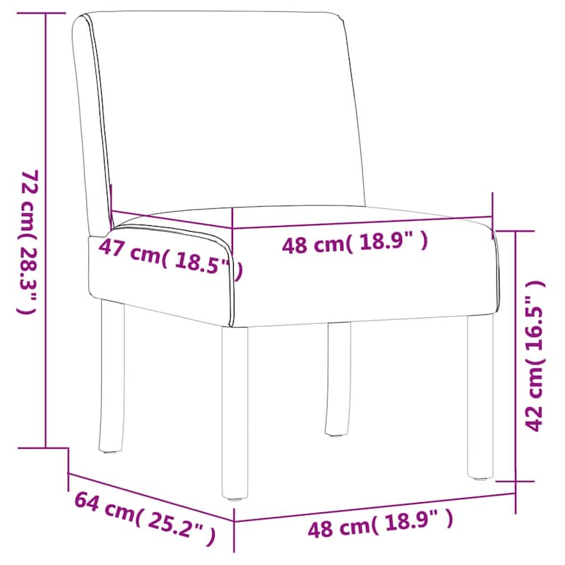 vidaXL Slipper Chair different color Fabric - 18.9" x 25.2" x 28.3"