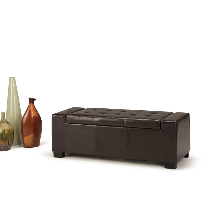 WYNDENHALL Santa Fe 51 inch Wide Contemporary Rectangle Storage Ottoman