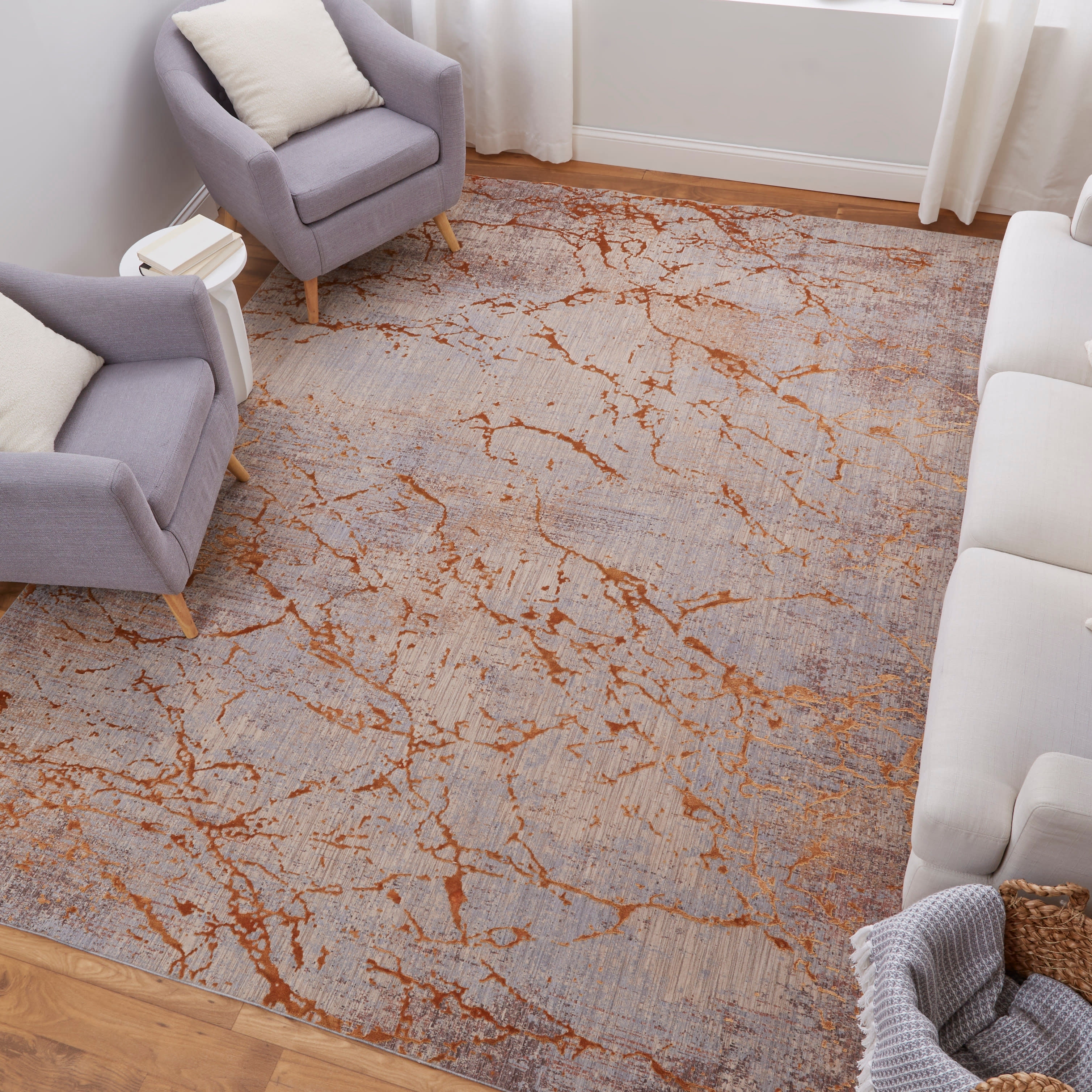 Grand Bazaar Breigh Machine Made Abstract Modern Area Rug