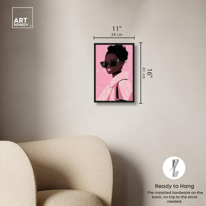 Pink Luxury Woman Canvas by Art Remedy