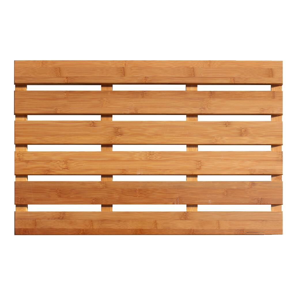 Jani Bamboo Bath and Sauna Mat - 16" x 24", Natural, Eco-Friendly, Durable and Stylish Floor Mat