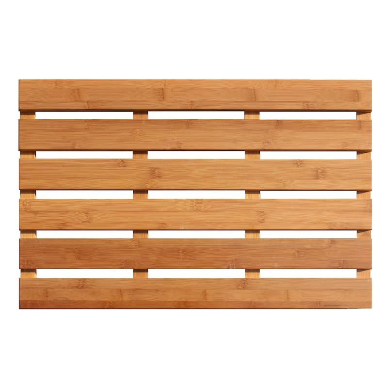 Jani Bamboo Bath and Sauna Mat - 16" x 24", Natural, Eco-Friendly, Durable and Stylish Floor Mat