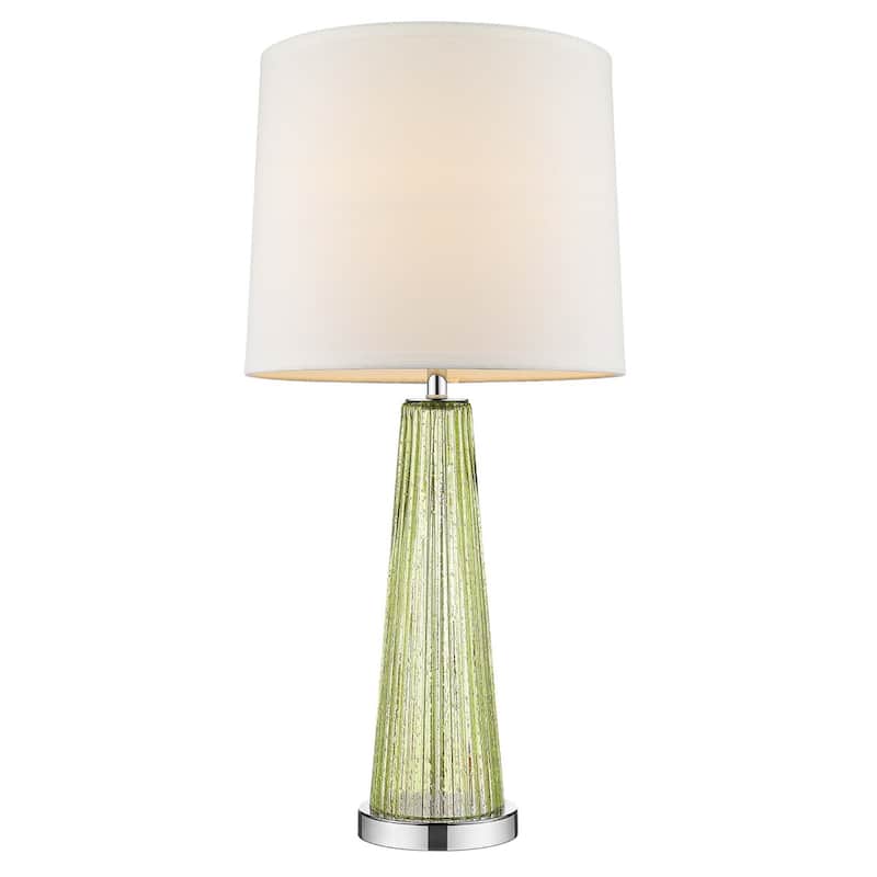 29-Inch Glass Buffet Lamp with Empire Fabric Shade for Living Room