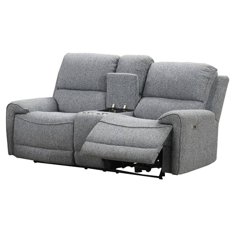 Cote Loveseat, Power Reclining, Gray Boucle, Center Console, 73 Inch