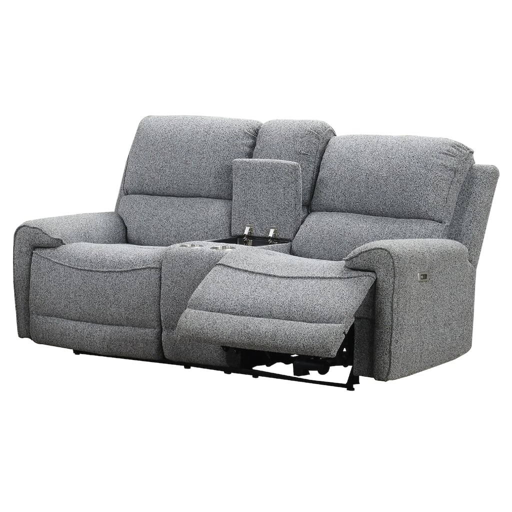 Cote Loveseat, Power Reclining, Gray Boucle, Center Console, 73 Inch