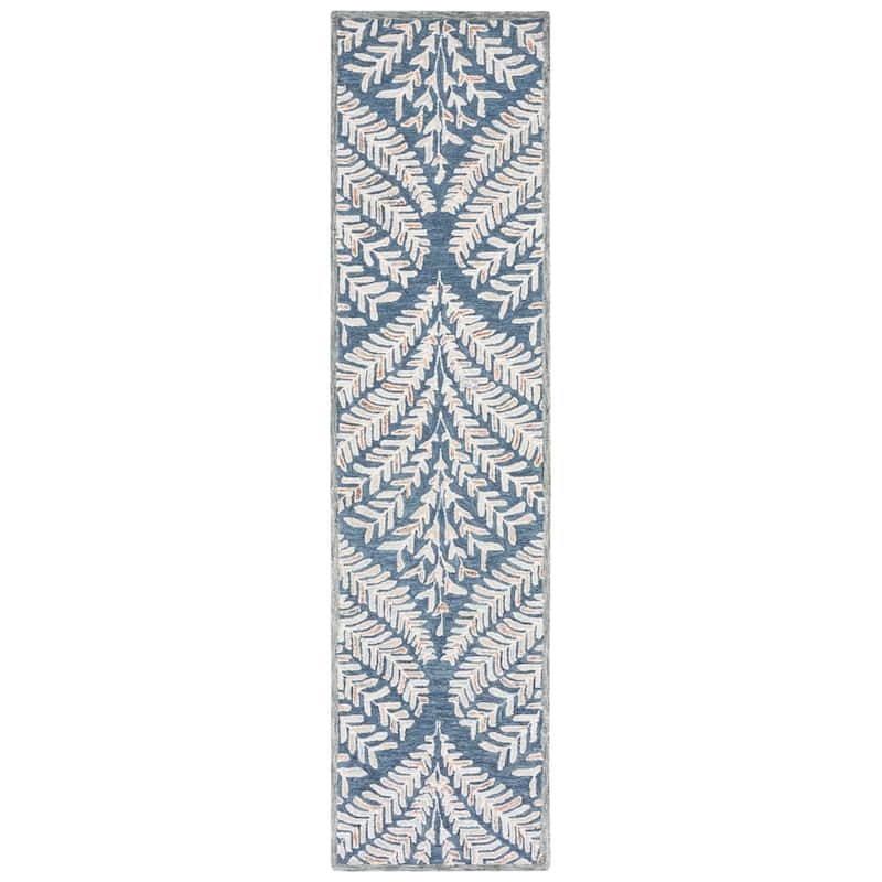 SAFAVIEH Handmade Capri Kert Wool Rug - 2'3" x 7' Runner - Grey/Ivory