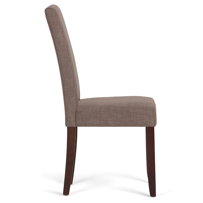 WYNDENHALL Normandy Transitional 9 Pc Dining Set with 8 Upholstered Parson Chairs and 54" Wide Table