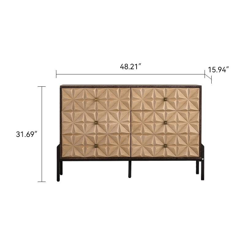 Storage Dresser Chest of Drawers Sideboard with Geometric Pattern
