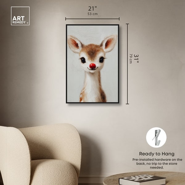 dimension image slide 11 of 24, Baby Rudolph Christmas Wall Decor Canvas Print by Art Remedy