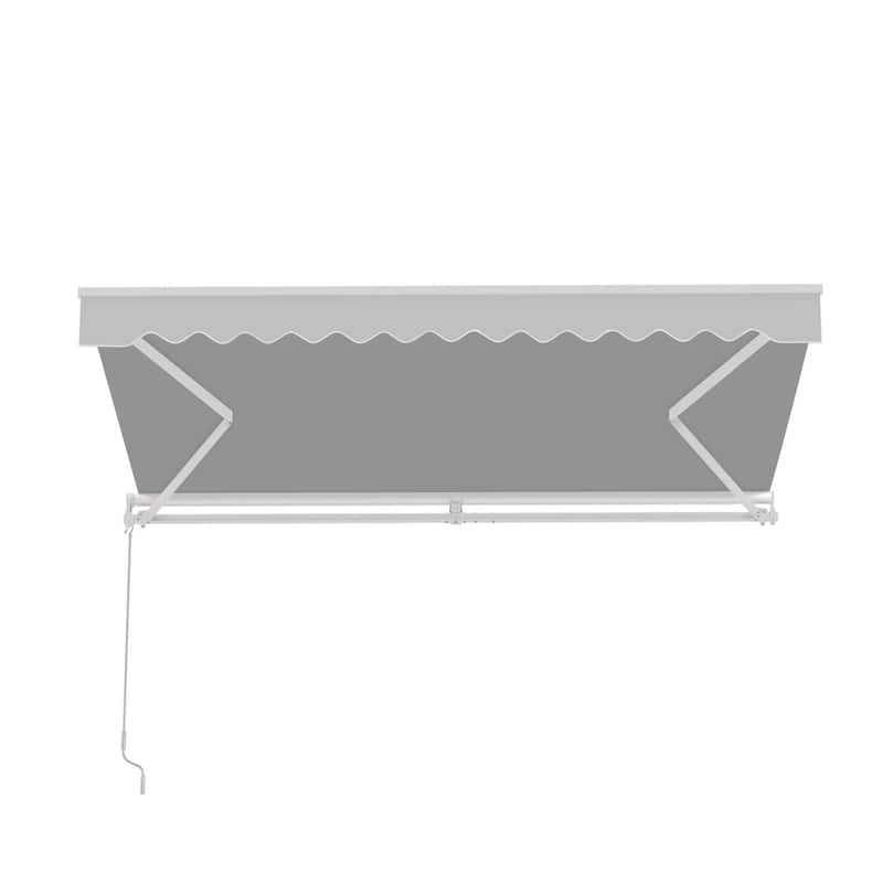 ALEKO Caribbean Motorized Patio Awning - White Frame - Silver Gray - 10 x 8 Feet