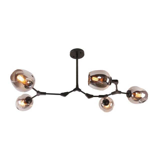 Belladepot Modern Full-angle Adjustable Chandelier with Smoked Glass Shades