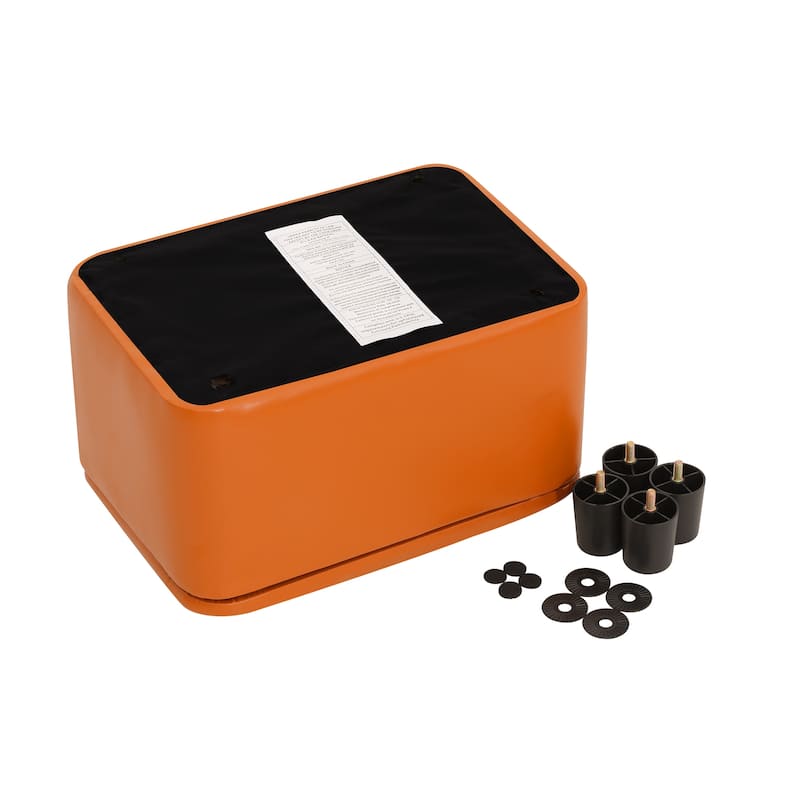 Adeco 16" Faux Leather Storage Ottoman Small Footstool