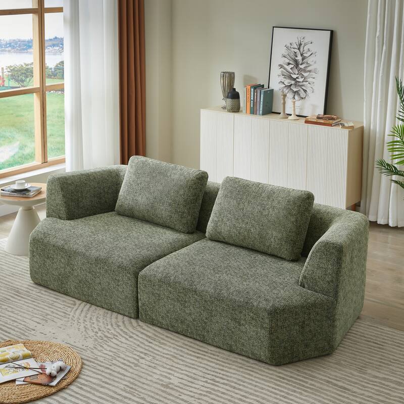 Roomfitters Oversized 3-Seater Sofa with Soft Chenille Upholstery, No Assembly Space-Saving Design for Living Room or Apartment
