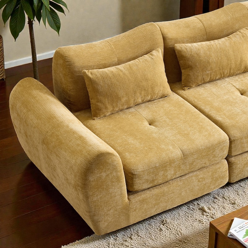 Modular Cloud Sofa, Convertible Folding Sofa Bed, 3-Seat Cushioned Sectional Couch for Living Room Bedroom