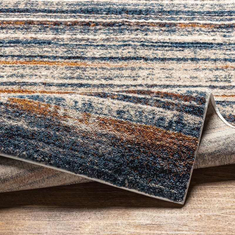 Corra Rustic Stripes Plush Area Rug