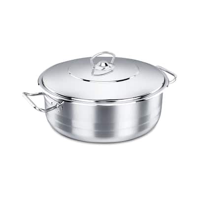 Korkmaz Classic 18/10 Stainless Steel Dutch Oven Covered Stockpot Cookware Induction Compatible Oven Safe 16 Quart