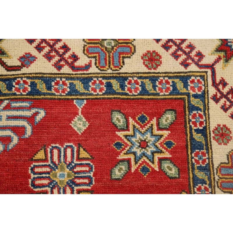 Kazak Accent Rug Hand-Knotted Wool Carpet - 3'10" x 5'11"