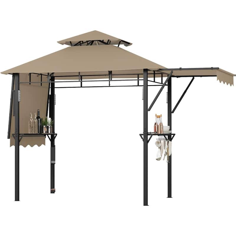 Durable BBQ Grill Gazebo, Weather-Resistant Canopy Shelter for Patio & Backyard - N/A - Tan