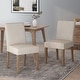 preview thumbnail 3 of 96, Kuna Contemporary Upholstered Dining Chair (Set of 2) by Christopher Knight Home Beige + Weathered Brown