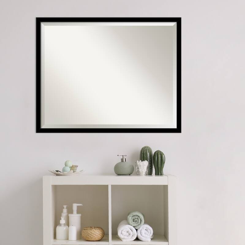 Beveled Bathroom Wall Mirror - Jet Frame