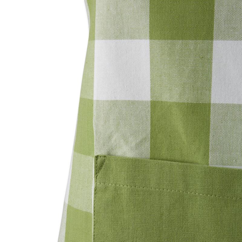 DII Antique Green Buffalo Check Chef Apron