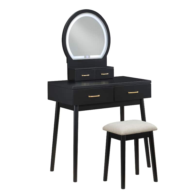 Beautiful Vanity Dresser with Mirror and Stool Set Storage Drawers Bedroom Furniture 1pc