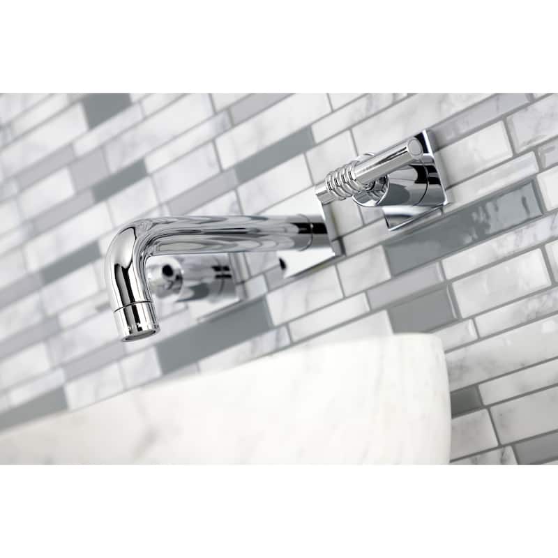 Kingston Brass Milano Two-Handle 3-Hole Wall Mount Bathroom Faucet