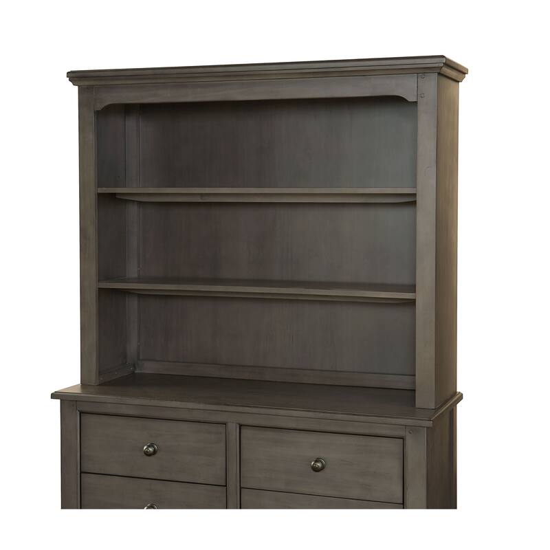 Taylor 50" Wide Farmhouse Bookcase, Dusk Gray