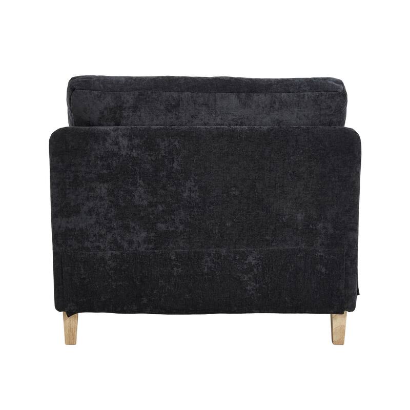 Chenille 3-in-1 Convertible Sofa Bed Chair with 3 Pillows and Storage Pockets