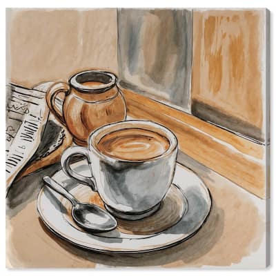 Sunday Coffee Canvas by Art Remedy, Gallery Wrapped