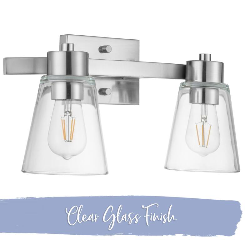 Prominence Home Fairendale Brushed Nickel Farmhouse Vanity & Bathroom Light - Brushed Nickel