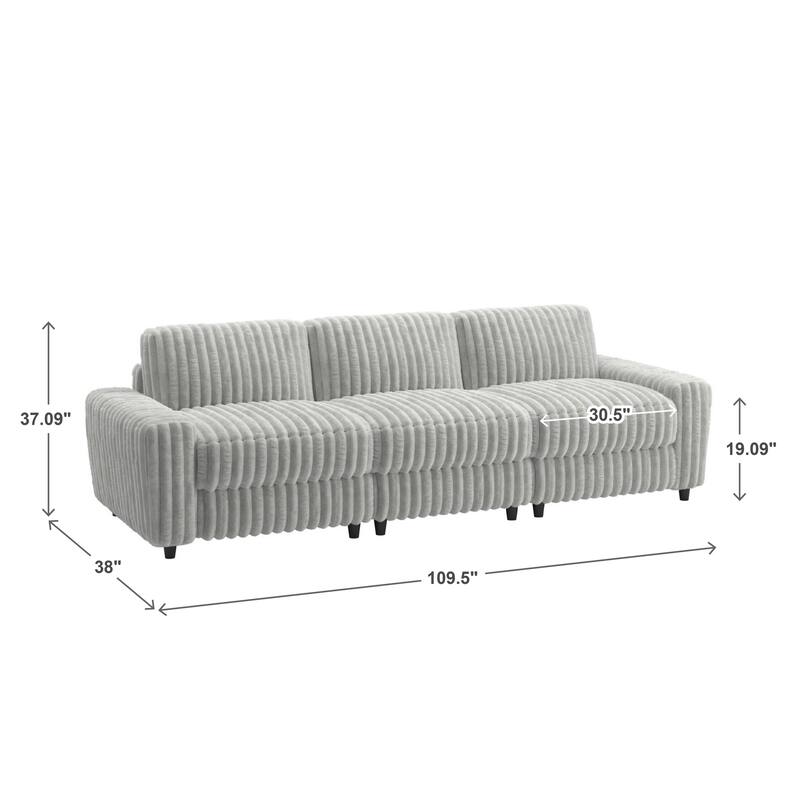 Veyron Furry Channel Fabric Down-filled Sofa by iNSPIRE Q Modern